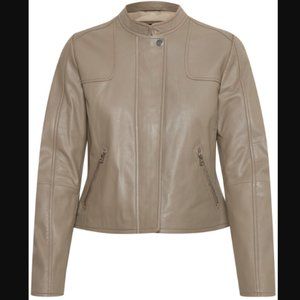 Soaked in Luxury SLAmie Leather Jacket in color Brindle Size Medium / M NWT